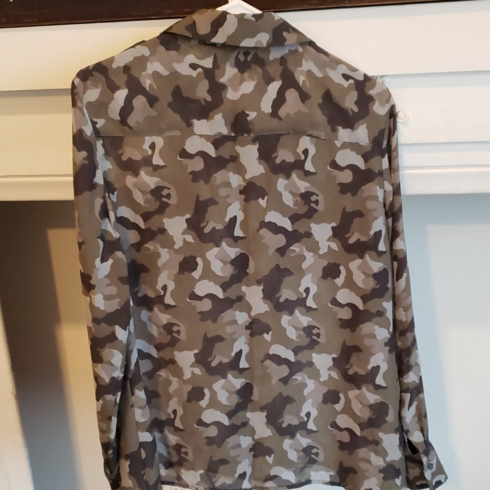 Camo Button Down Top - image 4